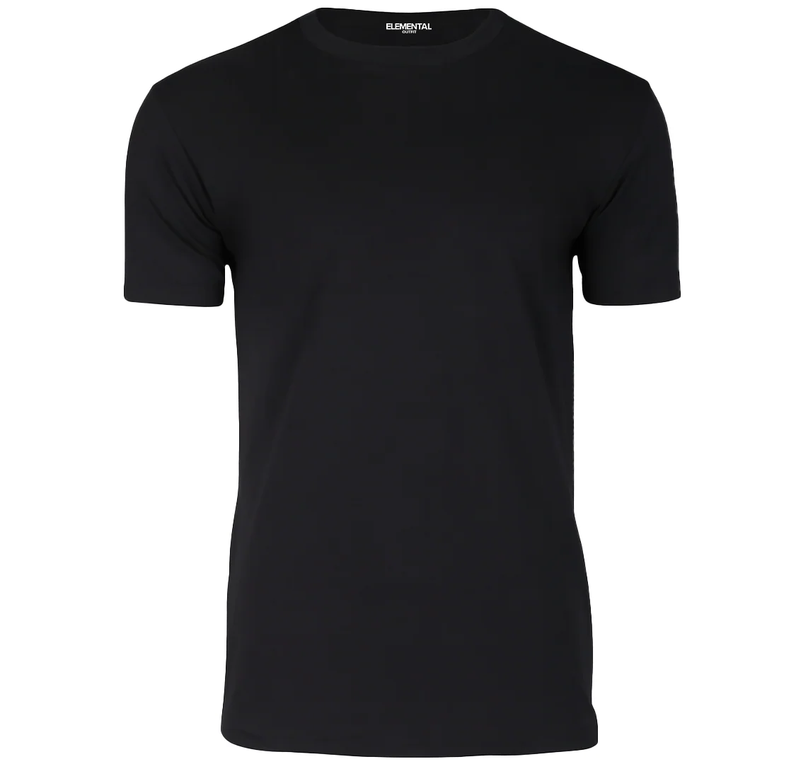 Remera Negra Elemental de Lujo - Molderia Exclusiva